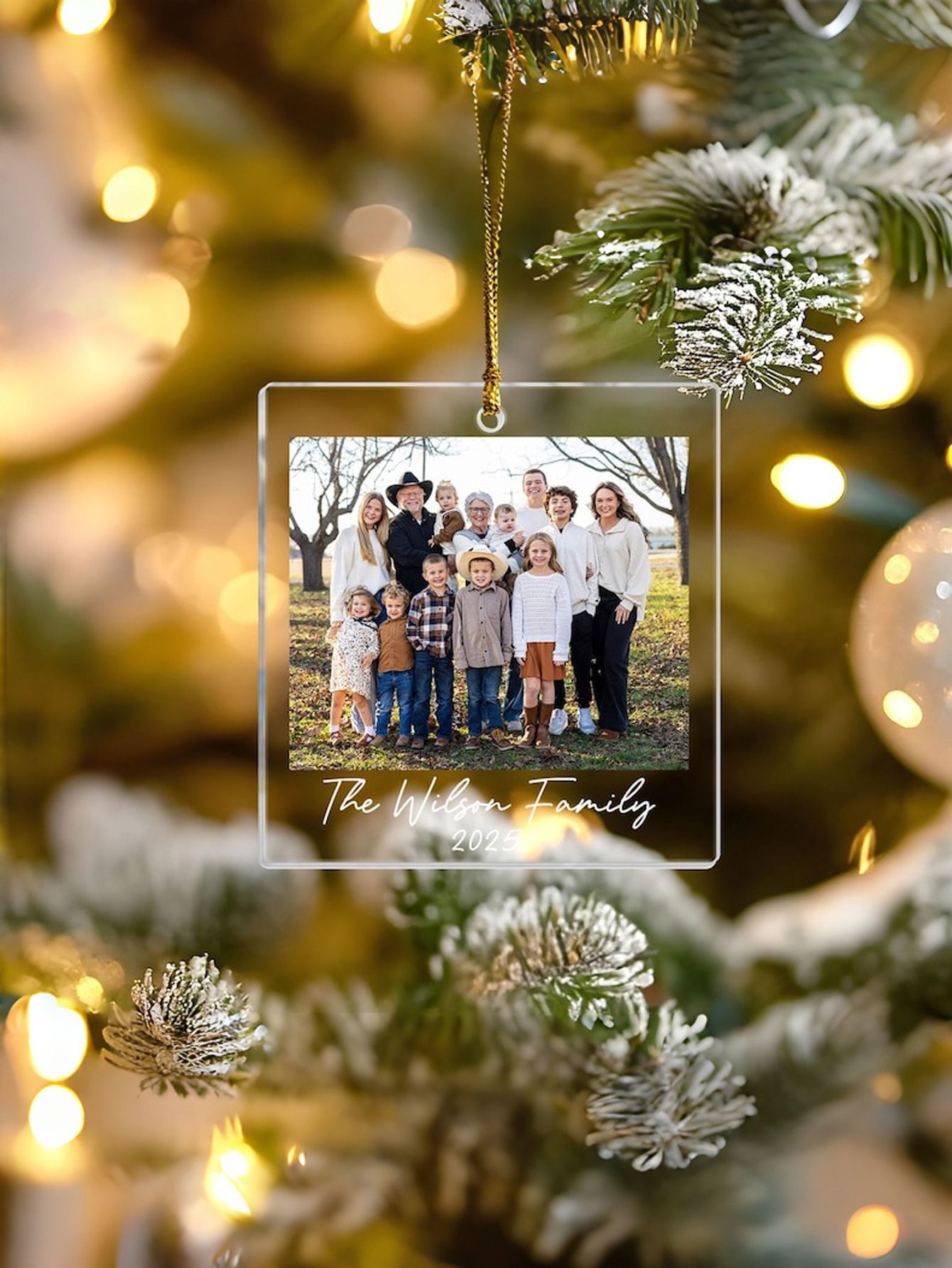 Custom Family Photo Portrait Christmas Ornament: Large Family Christmas Keepsake 2025, Picture Ornament Gift